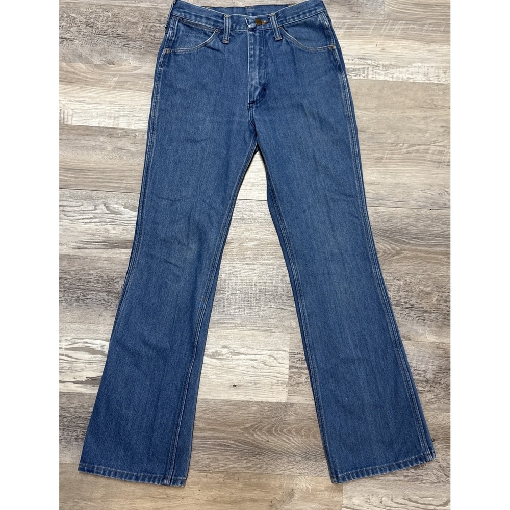 Vintage 70's Womens 29x32 Wrangler Bootcut Flare Jeans High Waist Zip Fly
